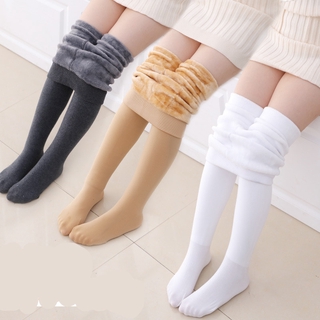Quần Tất Cotton Lót Lông Cừu Dày Dặn Ấm Áp Phong Cách Phương Tây Cho Bé Gái