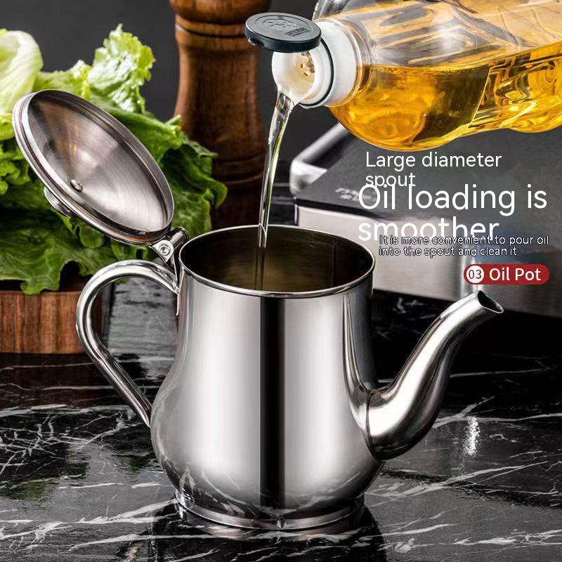 Bình Lưới Lọc Dầu Bằng Thép Không Gỉ Chống Rò Rỉ Tiện Dụng Cho Gia Đình