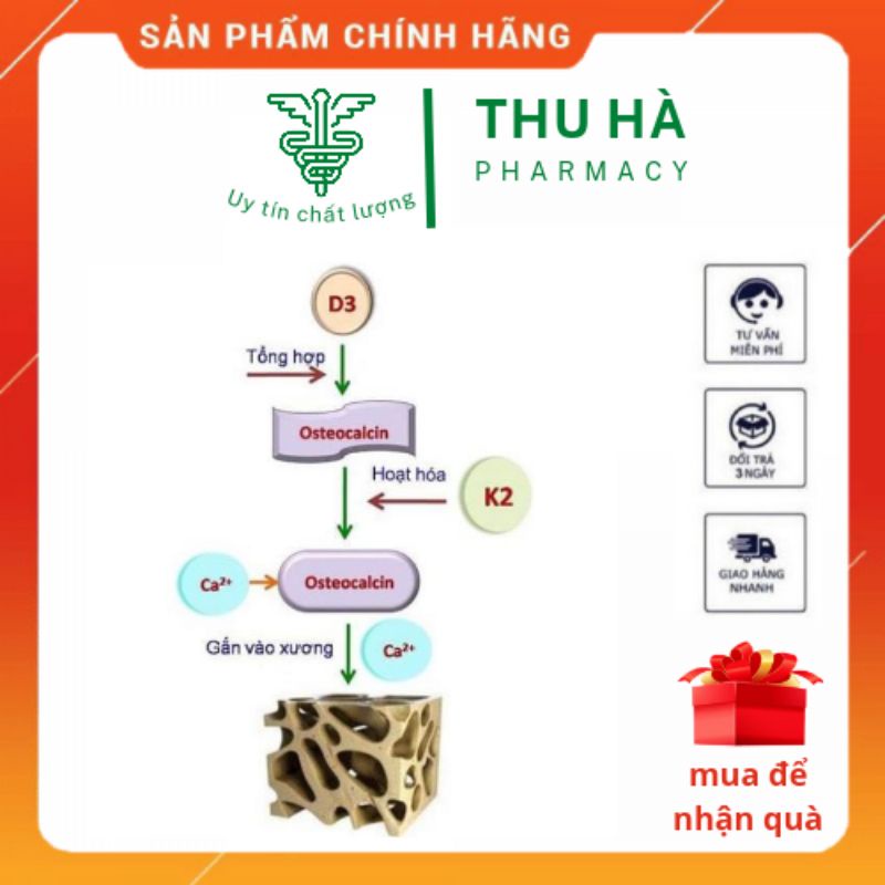 Canxi hữu cơ tăng chiều cao Mexcal MK7 từ Châu Âu,bổ sung calci có thêm D3 và K2