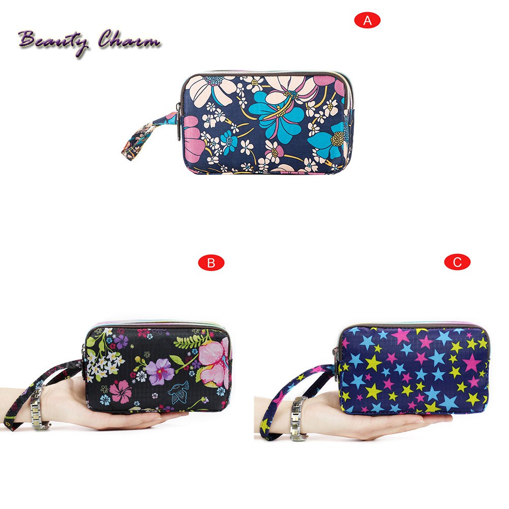 ✦✦ Ladies Cute 3 Layer Portable Wallet Bag Purse Zipper Handbag Phone Bag Credit Wallet Card Holder
