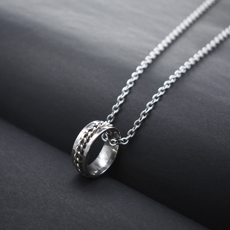 Vòng Cổ Thép Titan Mặt Hình Học Phong Cách Harajuku Thời Trang Cho Nam Và Nữ