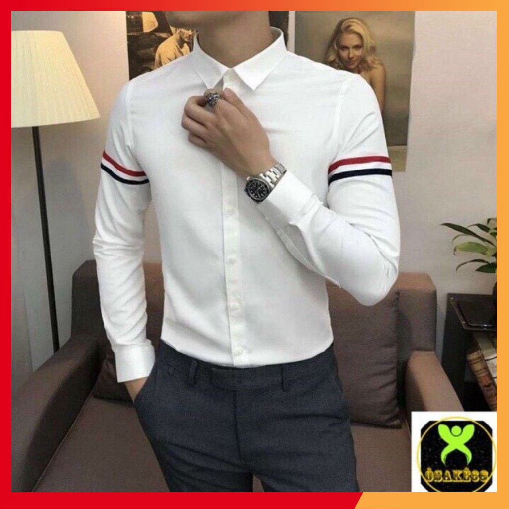 [Hàng Xịn] Áo Sơ Mi Nam Phối Kẻ Tay Vải Mềm | BigBuy360 - bigbuy360.vn