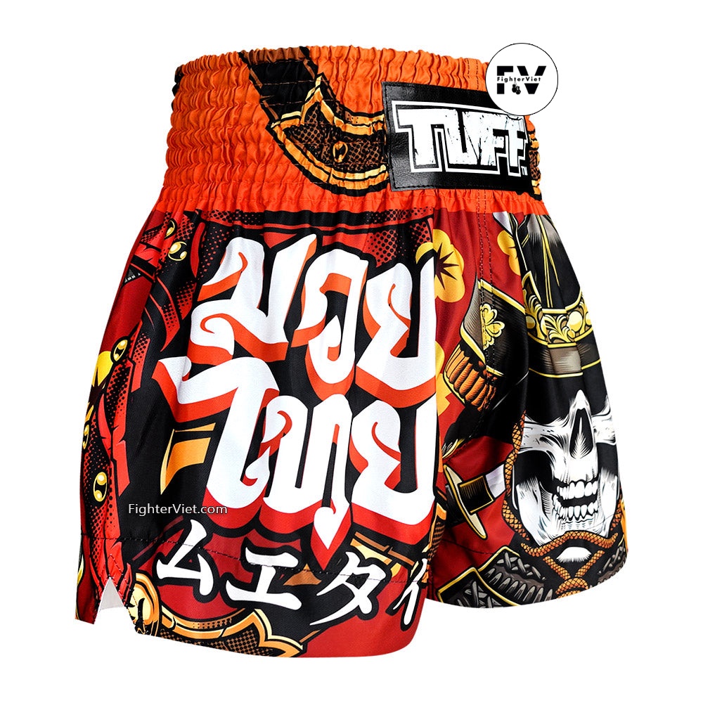 Quần TUFF Muay Thai Boxing Shorts Samurai Skull - Người Đỏ