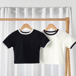Áo croptop bo viền