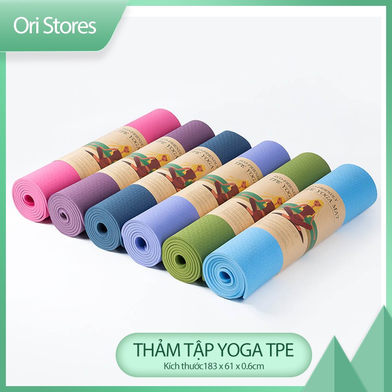 Thảm Yoga Chống Trượt TPE 2 Lớp Siêu Bền Siêu Nhẹ 6mm