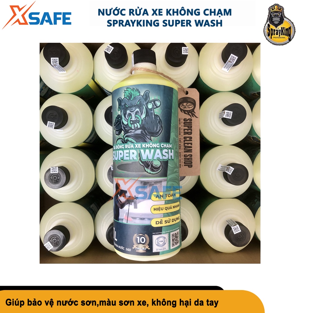 Nước rửa xe bọt tuyết không chạm SPRAYKING SUPER WASH chai 1 Lít rửa xe siêu sạch, siêu sáng bóng, tạo bọt mịn nhiều bọt