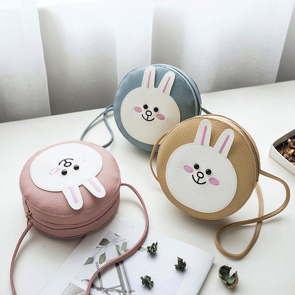 Túi xách nữ dáng tròn có chi tiết mặt thỏ xinh xắn đáng yêu
