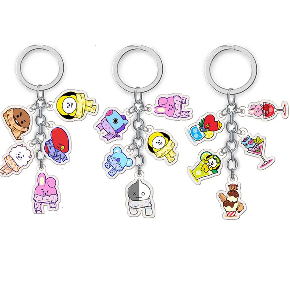 Móc khóa hình ngôi sao bằng acrylic phong cách Hàn Quốc