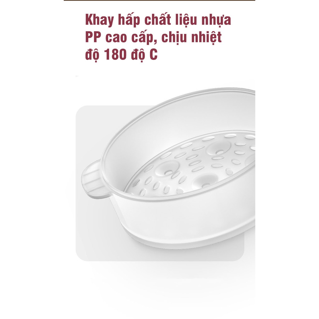 Nồi điện Hàn Quốc thương hiệu Huyndai gốm ceramic nấu ăn đa năng dung tích 1.5L bộ 5 m