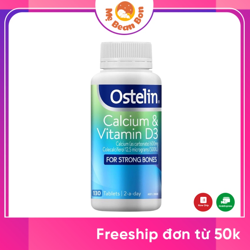 Canxi Bầu Ostelin Calcium &amp; Vitamin D3 của Úc 130 viên bổ sung Canxi và D3 cho bà bầu mẹ sau sinh duy trị hệ miễn dịch