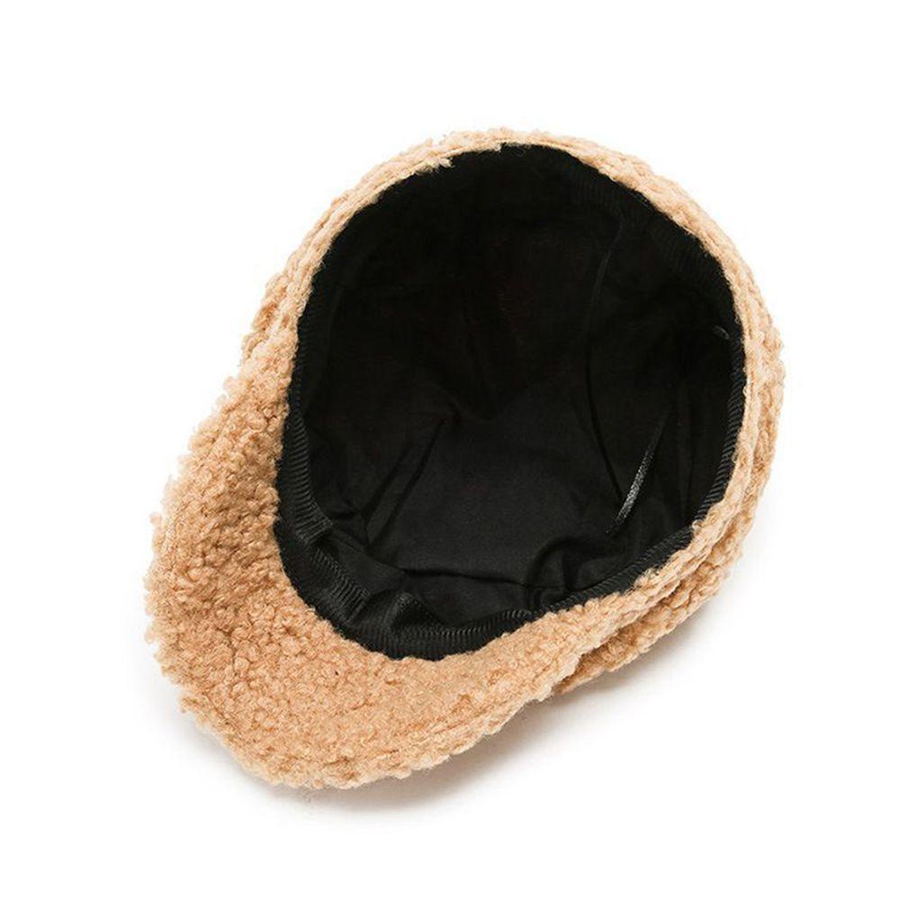 Mũ Beret Len Lông Cừu Màu Trơn Co Giãn Dễ Thương Cho Nữ