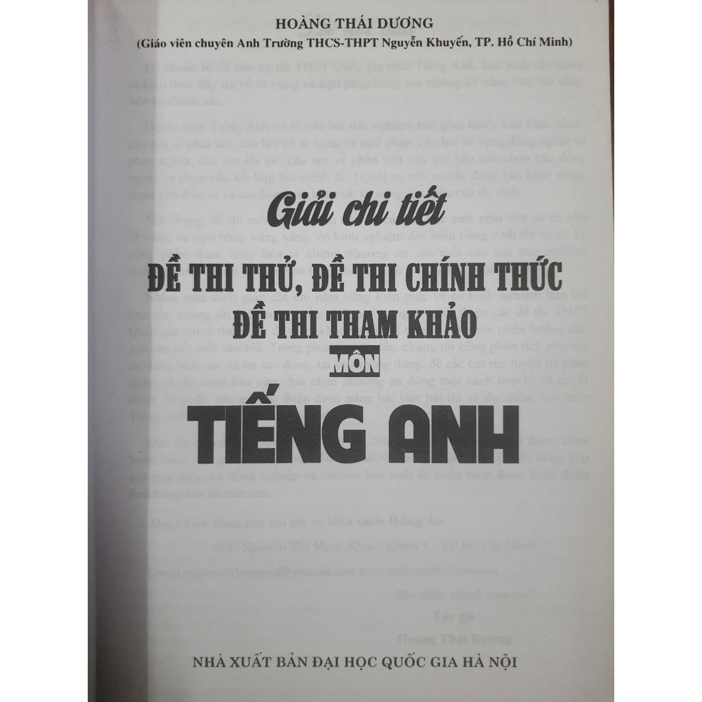 Sách - Giải chi tiết Đề thi thử, Đề thi chính thức, Đề thi tham khảo môn Tiếng Anh