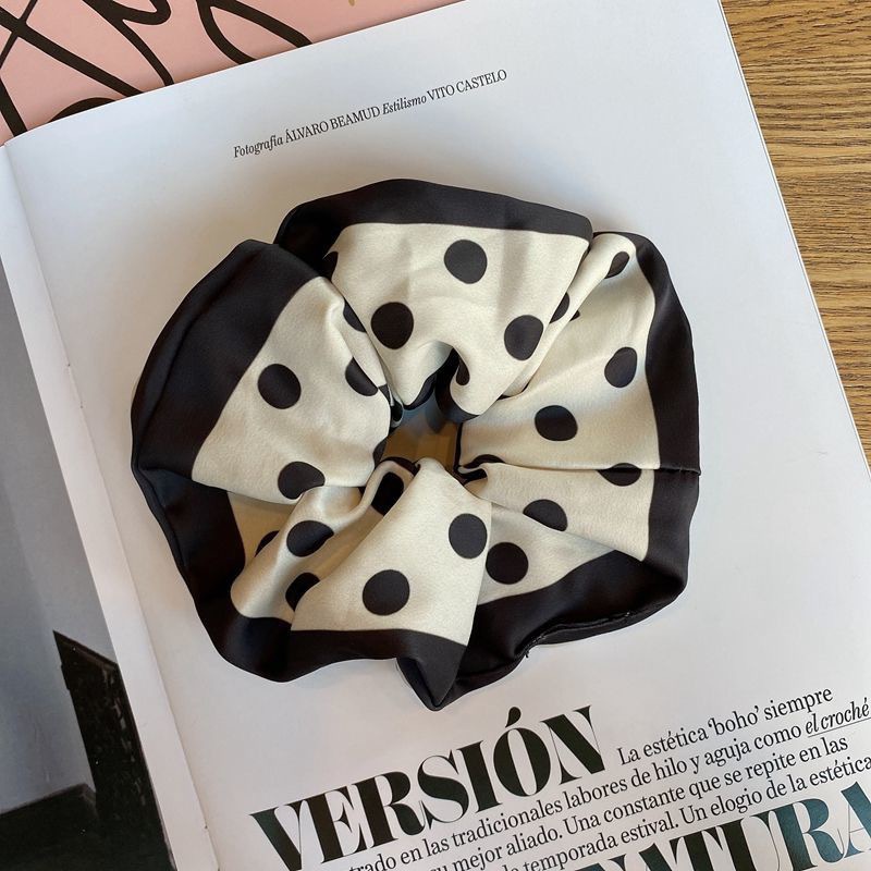 Dây Buộc Tóc Vải Satin Cỡ Lớn Phong Cách Retro Thời Trang