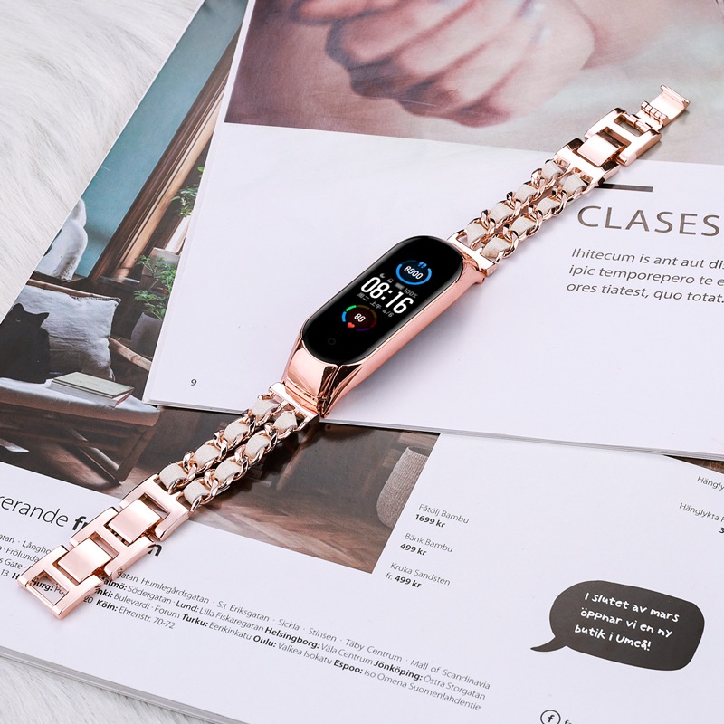 Dây Đeo Inox Sang Trọng Cho Đồng Hồ Thông Minh Xiaomi Mi Band 7 6 5 4 3