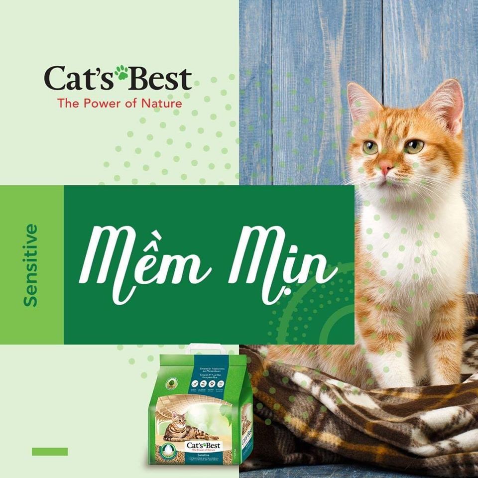 Cát Hữu Cơ Cho Mèo Cat's Best Sensitive Green Power 8L