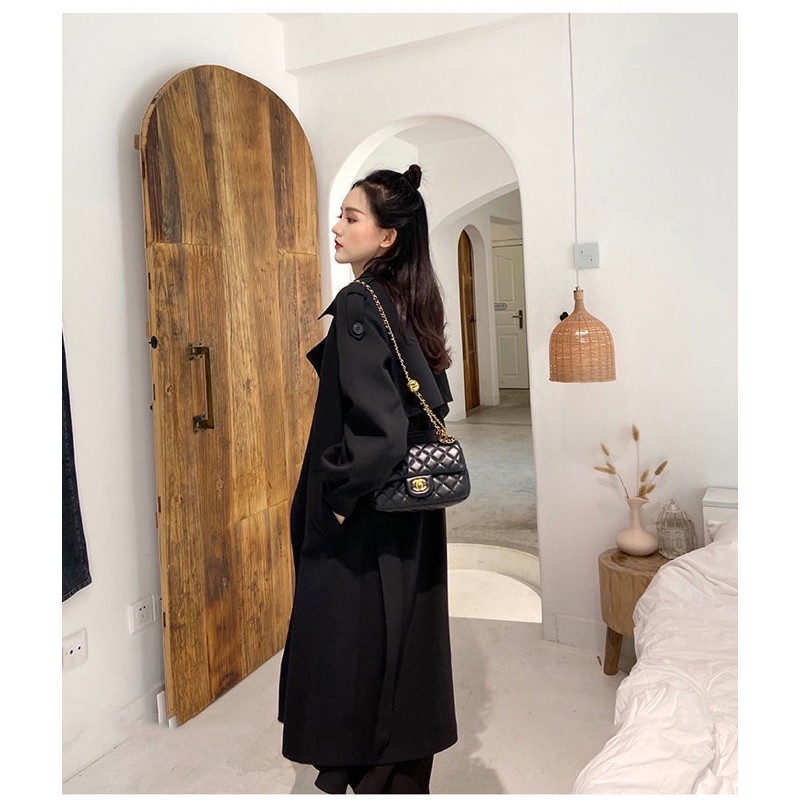 Áo măng tô nữ dáng dài 2 lớp kèm đai hàng quảng châu cao cấp - Áo khoác mangto nữ dáng dài kaki đẹp sang chảnh | BigBuy360 - bigbuy360.vn