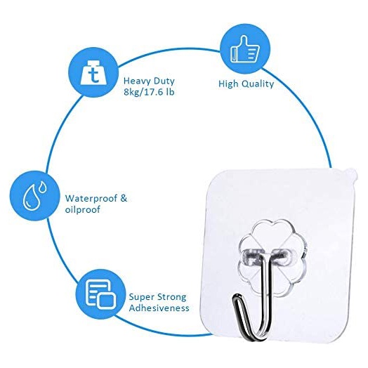 Móc Treo Đồ Dán Tường Không Cần Đóng Đinh Đơn Giản Tiết Kiệm Không Gian