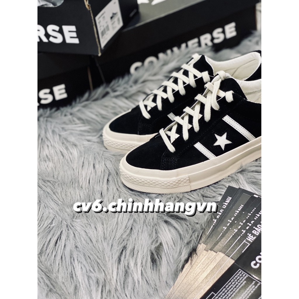 ( 𝙃𝙖̀𝙣𝙜 𝙍𝙚𝙖𝙡 ) Giày Convers.e One Star Academy Màu Đen / Da Lộn