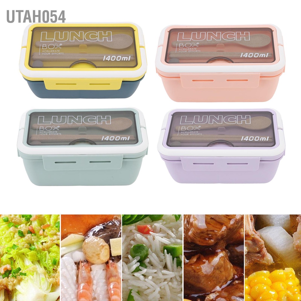 [Hàng Sẵn] Hộp Đựng Cơm Trưa Giữ Nhiệt Bằng Chất Liệu Lúa Mạch【Utah054】