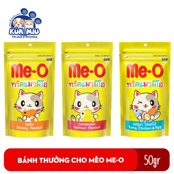 Snack Bánh thưởng cho mèo Me-o gói 50gr vị tôm