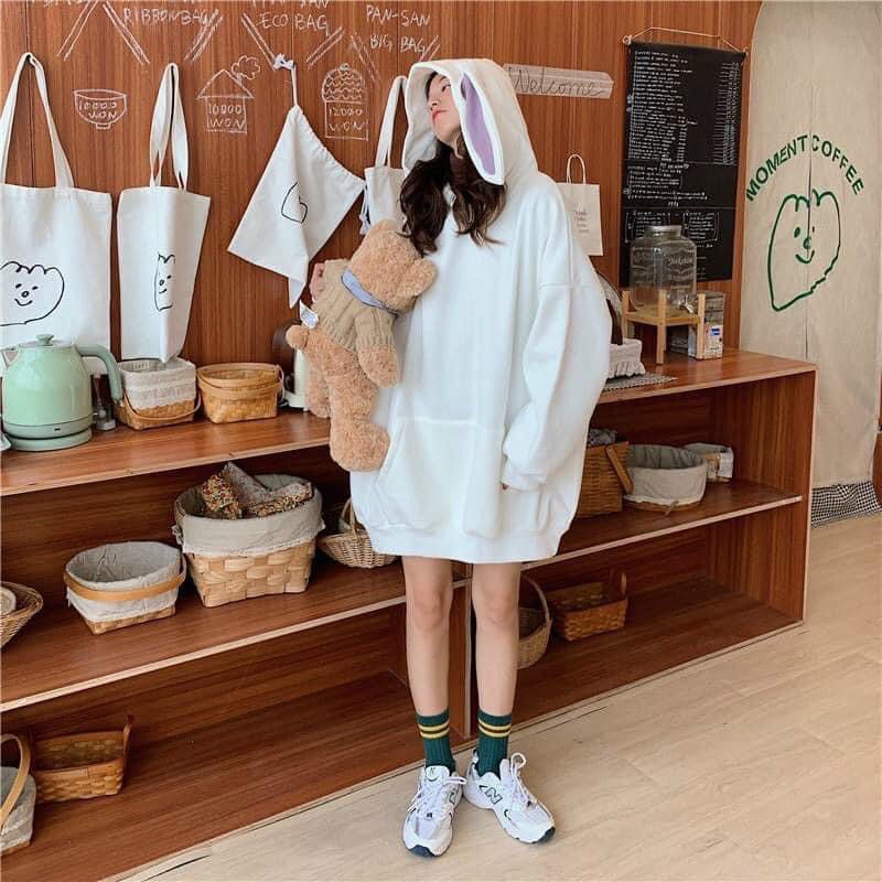 ÁO NỈ HOODIE TAI THỎ 🐰 CUTE (CÓ VIDEO)