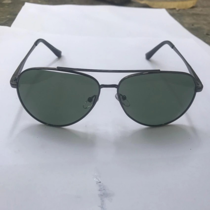 Kính mát phân cực kiểu dáng phi công mắt xanh rêu xám gọng xám titan Sammy M1583 (Xám titan)