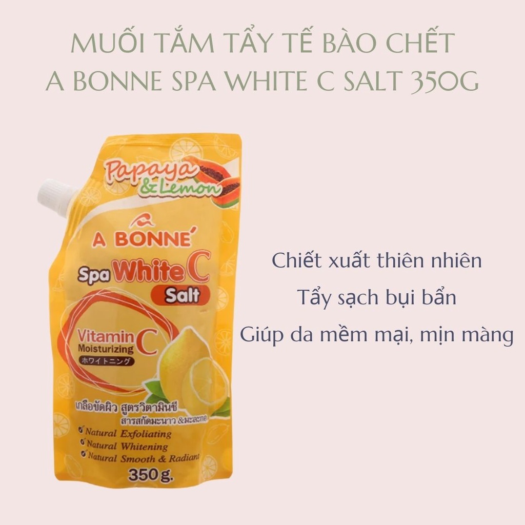 Muối Tắm A Bonne Spa Vitamin C Salt Chiết Xuất Chanh & Đu Đủ 350g | Nuhuwaxing