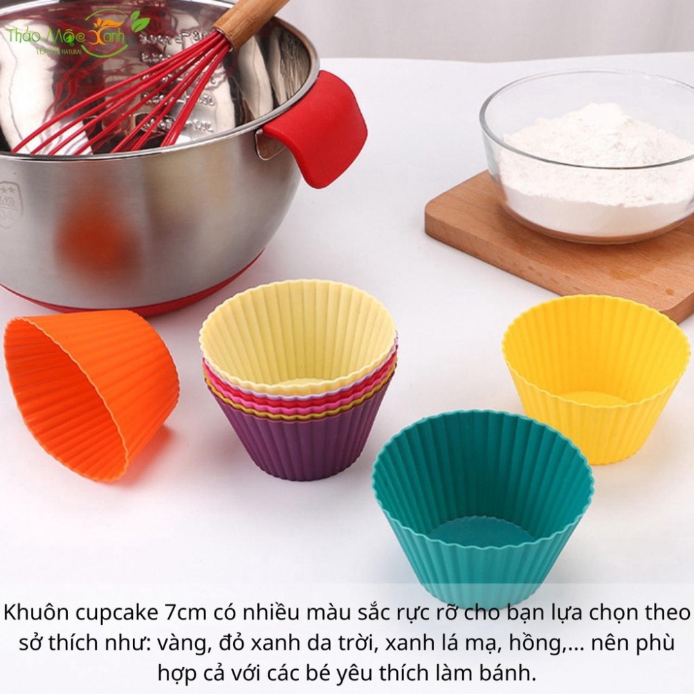 Khuôn làm bánh bằng SiliconFREESHIPKhuôn Bánh Muffin Đường Kính 7cm