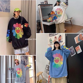[SIÊU NGẦU] Áo sweater nỉ bông uzzang nam nữ SUN FLOWER phom rông chất nỉ bông dày đẹp giá rẻ (Sỉ từ 5sp bất kì)
