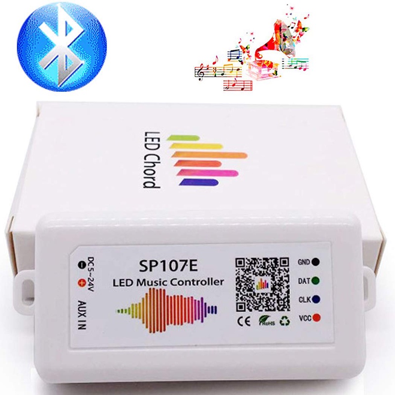 Bộ Điều Khiển Dây Đèn LED RGB Kết Nối Bluetooth Phát Nhạc Xnbada SP107E DC5V-24V Cho 2812 2811 1903