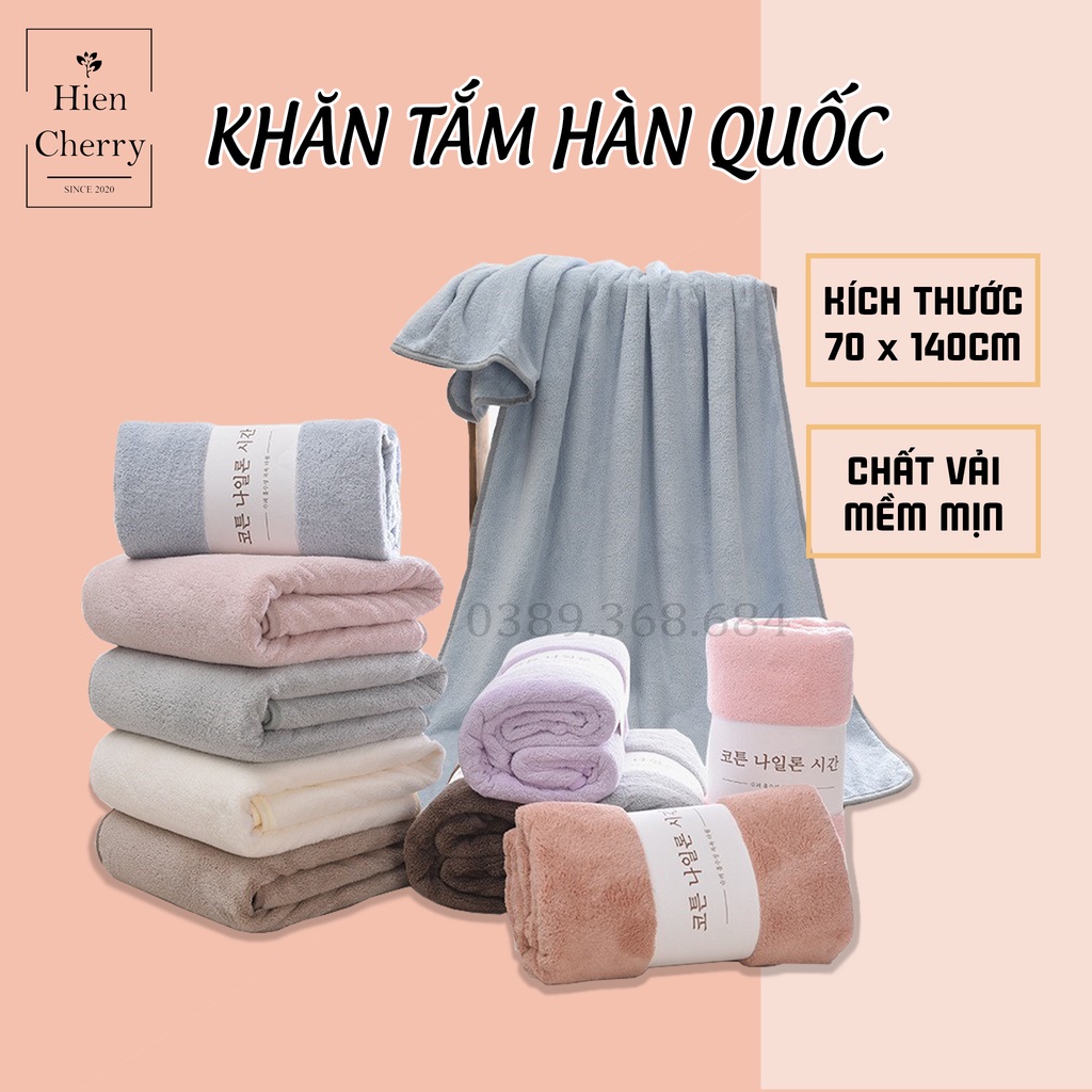 Khăn tắm lông cừu hàn quốc cao cấp 70x140 cm chất bông siêu mềm mịn thấm nước cực nhanh