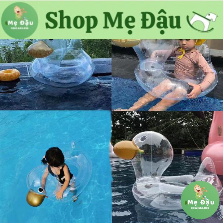 Phao Bơi Vịt Trong Suốt Cho Bé - Phao bơi vịt mỏ vàng trong suốt cho bé - Phao bơi cho bé