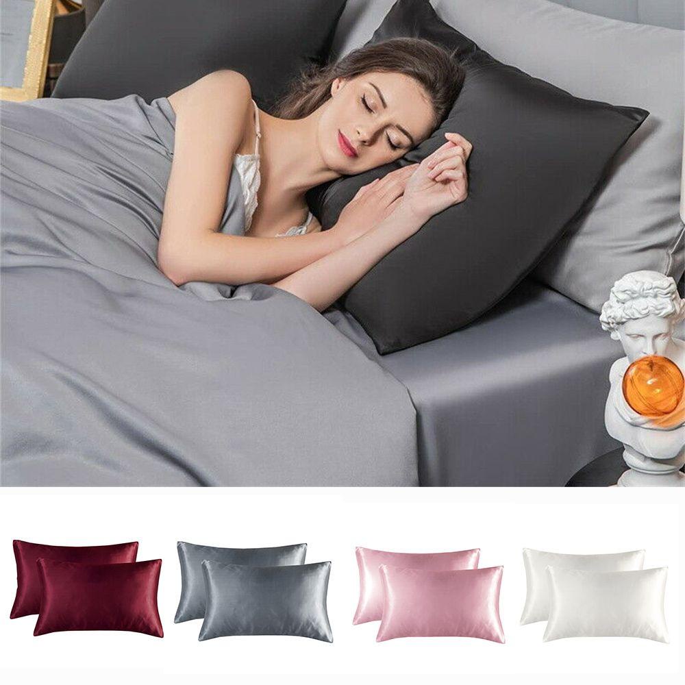 Bộ 2 Vỏ Gối Lụa Mềm 20 * 26in Trang Trí Nhà Cửa