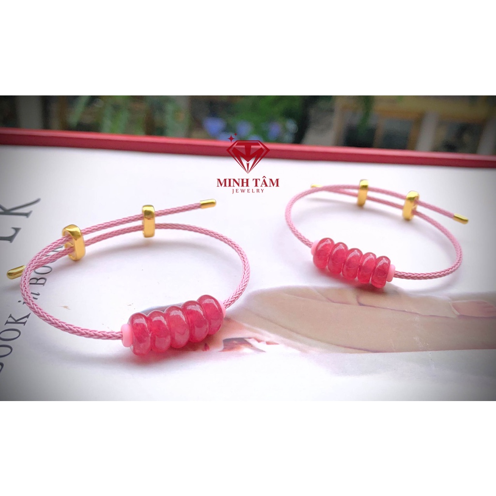 Vòng tay đồng điếu dâu tây đỏ có bán lẻ đồng điếu Minh Tâm Jewelry