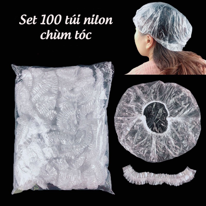 Sét 100 Túi Nilon  Bọc Thứ Ăn,Trùm Đầu Khi Tắm Tiện Lợi