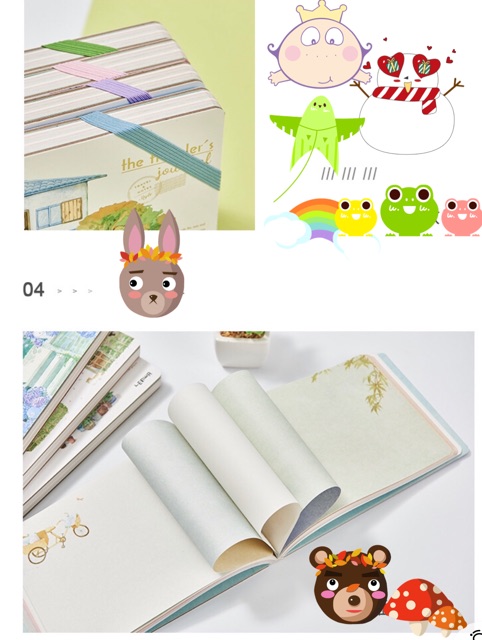 Sổ kế hoạch, sổ ghi chép siêu kute, có hộp kèm túi vải đựng sổ và 2 cuộn washi scrapbook