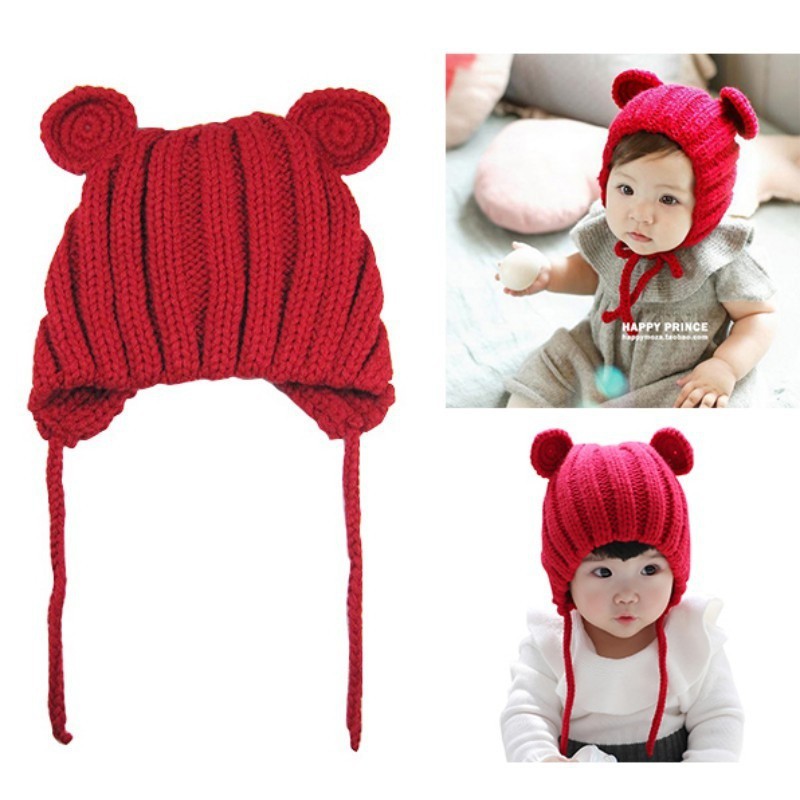 Mũ len tai gấu dễ thương cho bé