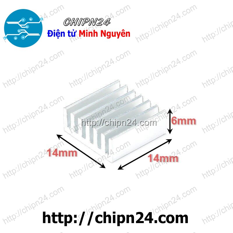 [2 CÁI] Tản nhiệt TN23 14x14x6MM TRẮNG