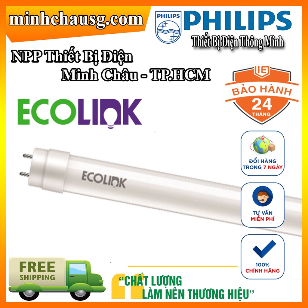 Đèn huỳnh quang LED Ecolink DE LEDtube 18W 6500K G13 Bảo hành 2 năm - minhchausg.com
