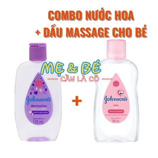 Combo Nước Hoa, Dầu Massage Cho Bé Johnson Baby