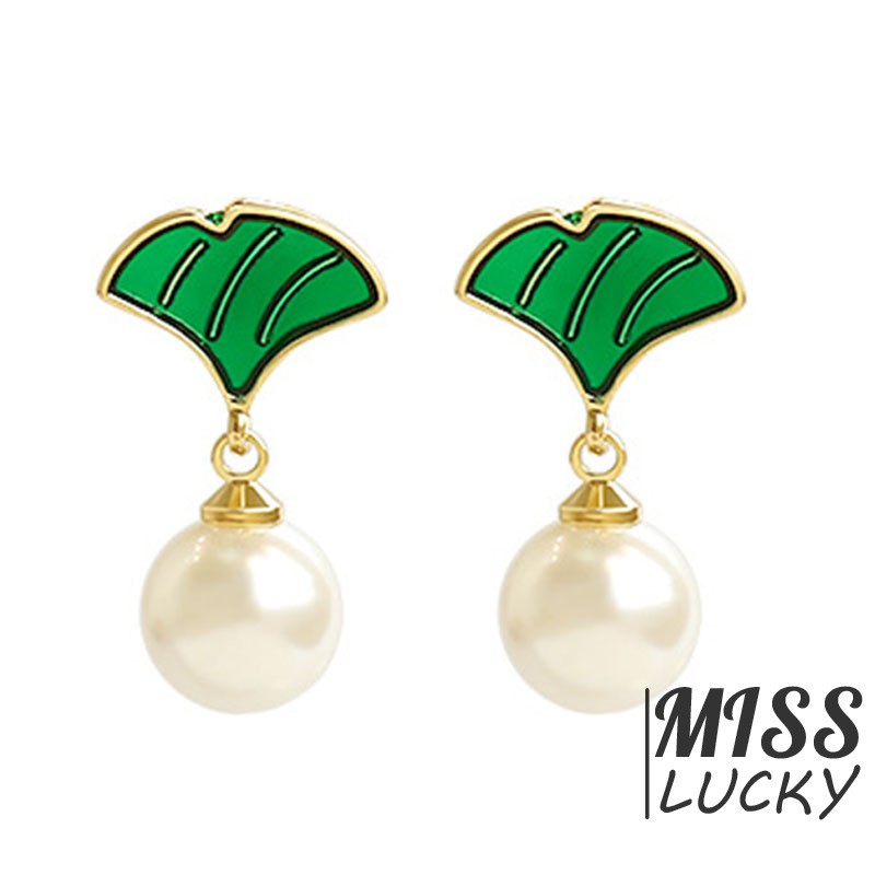 Cặp khuyên tai bạc 925 phối ngọc trai giả phong cách Pháp thời trang