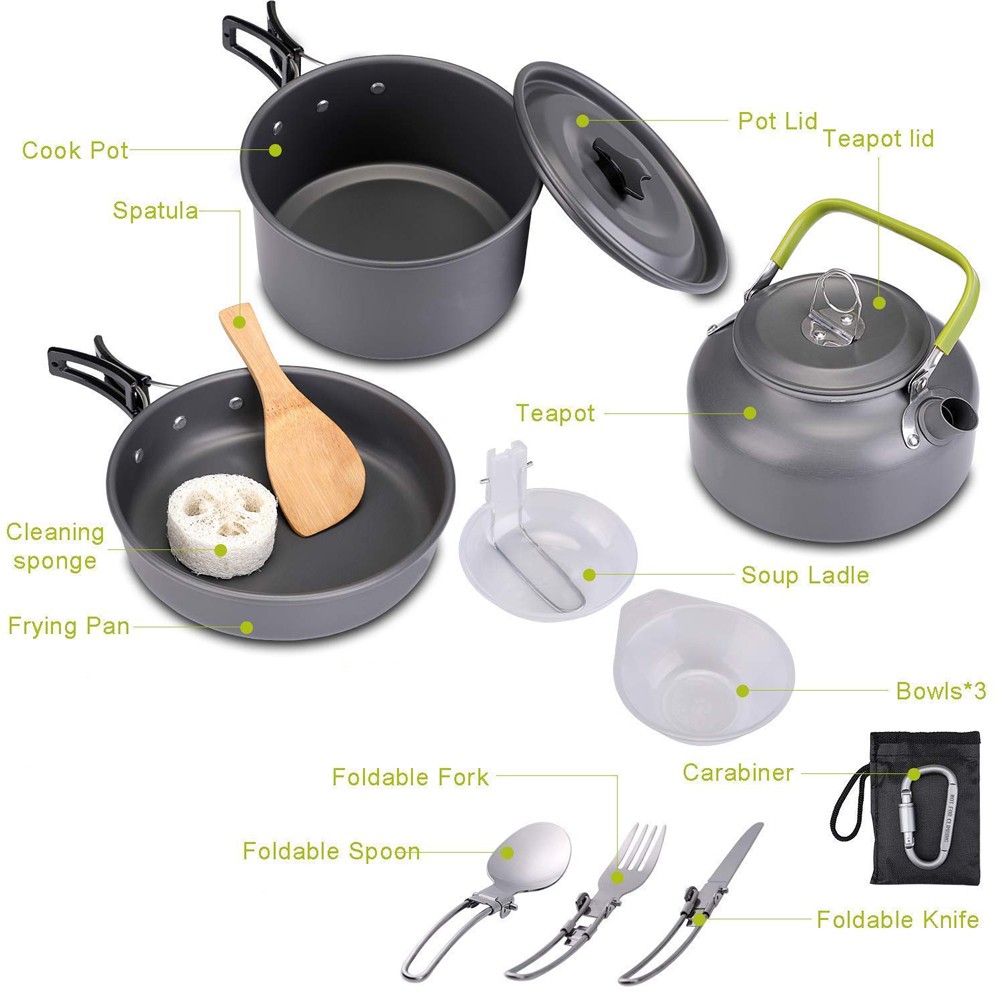 Bộ Dụng Cụ Nấu Ăn 15 Món Tiện Dụng Khi Đi Dã Ngoại