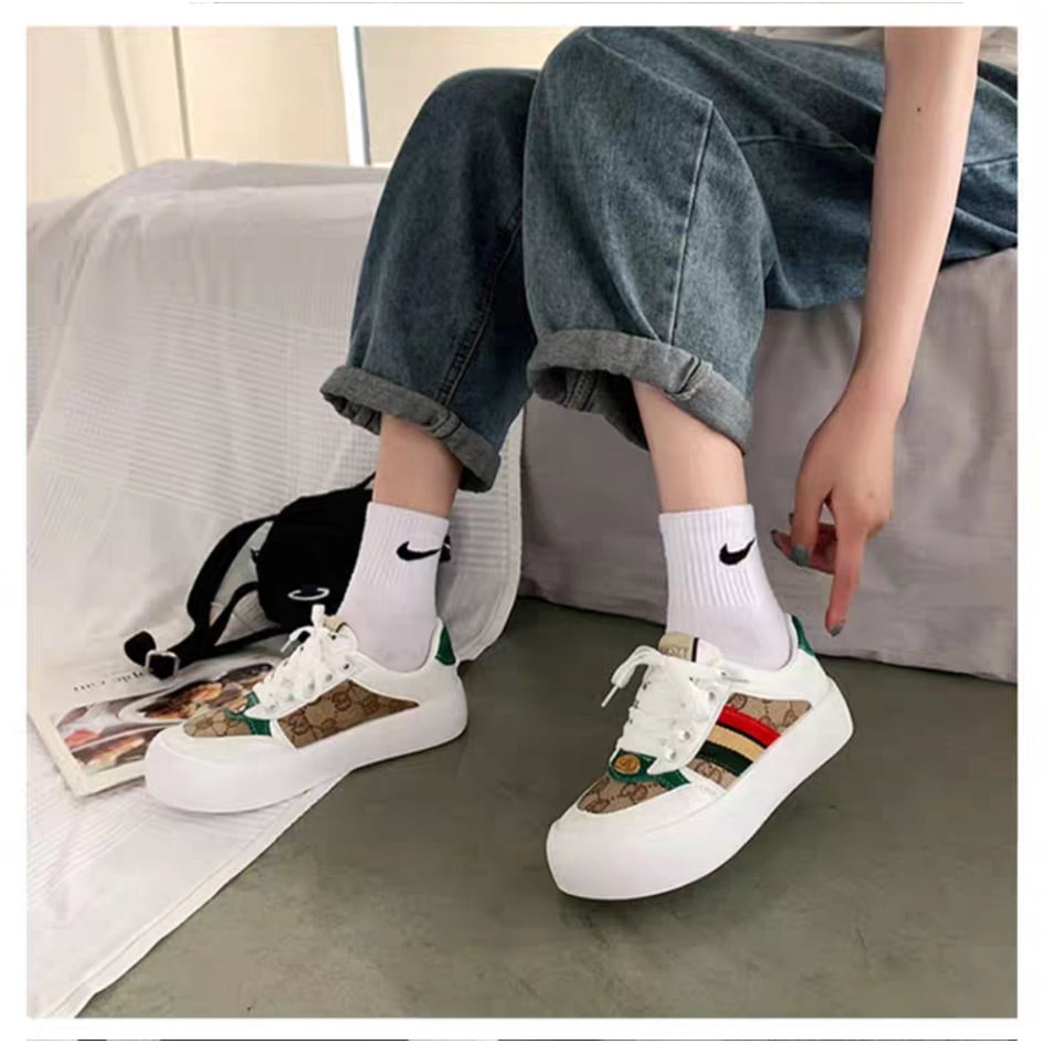 Giày ulzzang giày thể thao đế bánh mỳ hai màu hồng xanh new 2021 ful size 35-40