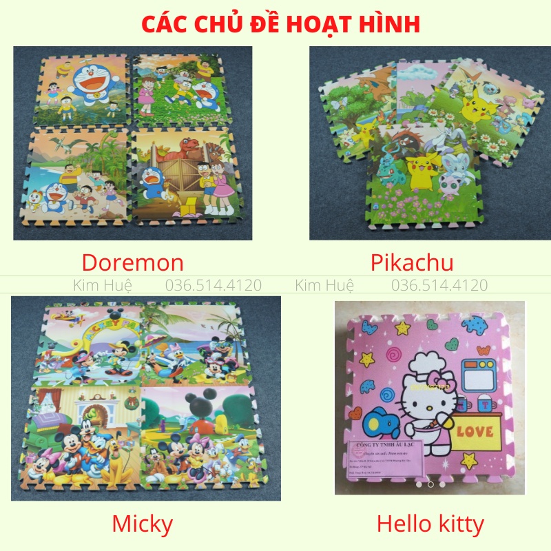 Thảm xốp cho bé hình hello kitty 42x42x1cm bộ 9 tấm (giảm 40k ship toàn quốc)