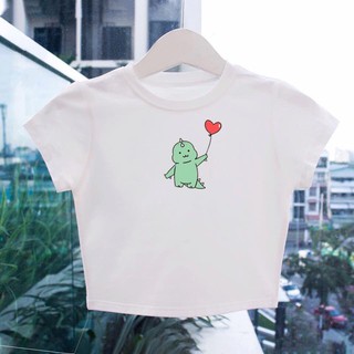 Áo Croptop nữ Khủng long trái tim