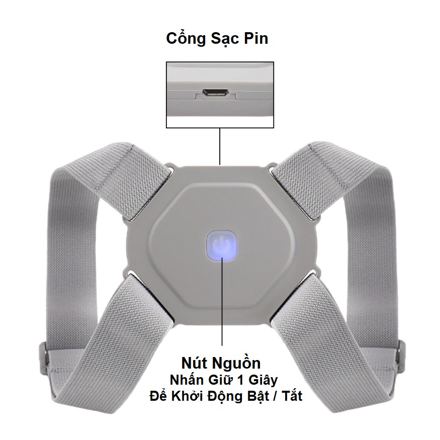 Đai Chống Gù Điện J3000 Báo Rung, Lưu Thông Được Số Lần Sử Dụng Khi Gù Lưng Chỉnh Sửa Thói Quen