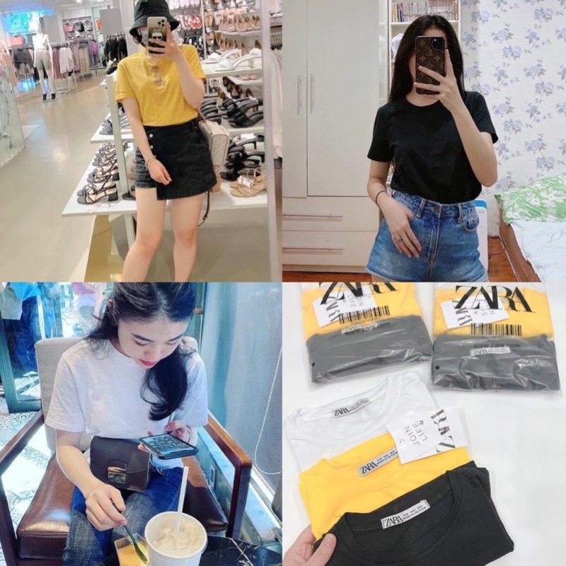 SÉT 3 ÁO PHÔNG COTTON NỮ ZARA.