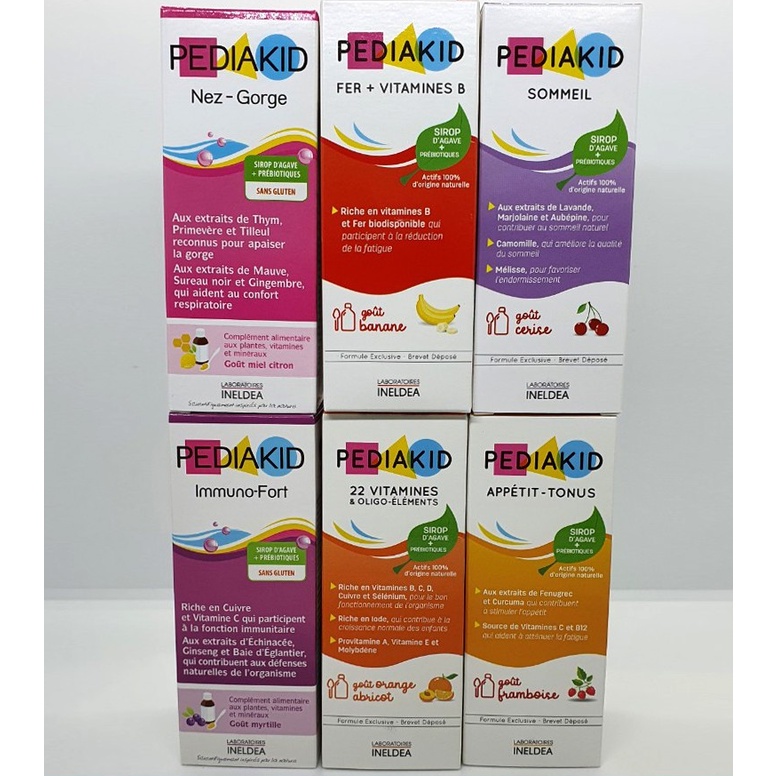 Pediakid - 22 vitamin / Appetit tonus / Immuno Fort [lọ Thủy Tinh] - Nội Địa Pháp