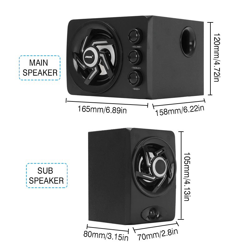 Loa Vi Tính Bluetooth Sada D-209 ,Loa Máy Tính Bluetooth 5.0 Stereo 7 Màu Sắc Ánh Sáng Bass Trầm Ấm