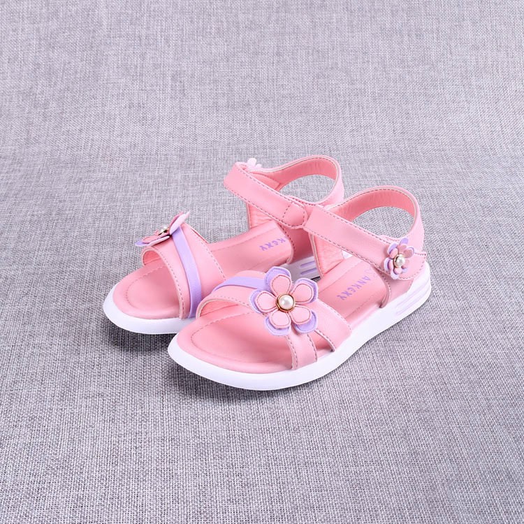 sandal bé gái size 26-30 đính bông đế mềm